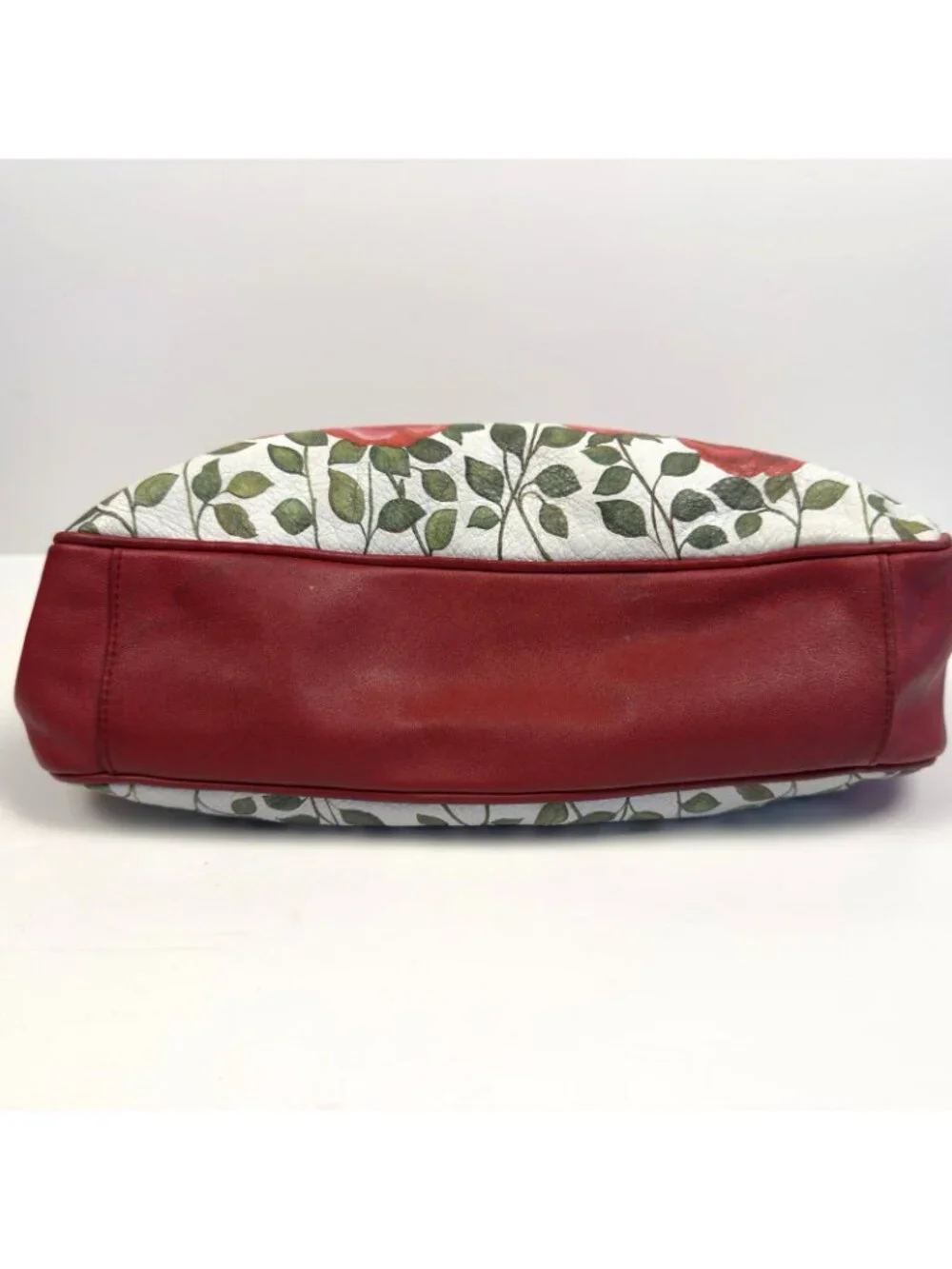 Isabella Fiore Pedal Pusher Leather Handbag Floral Embroidered Vintage Purse